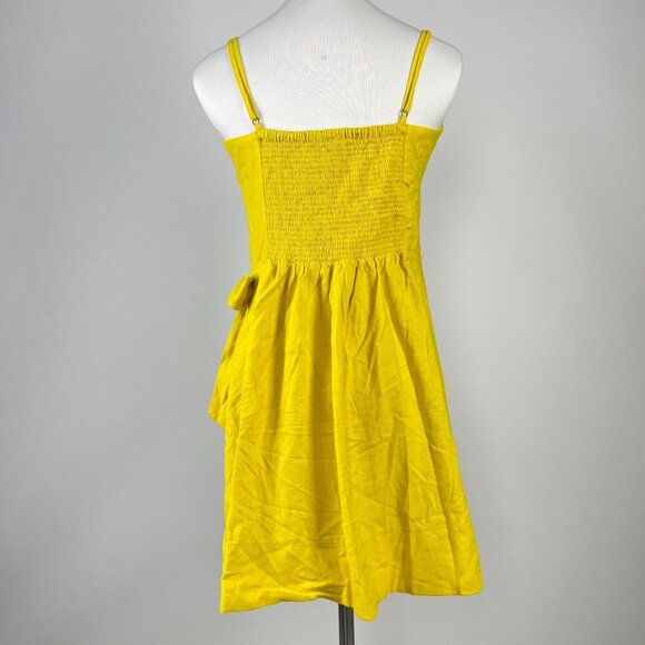 NWOT Farm Rio Yellow Linen Blend Bow-Knot Sleeveless Mini Dress Size M - Picture 6 of 12